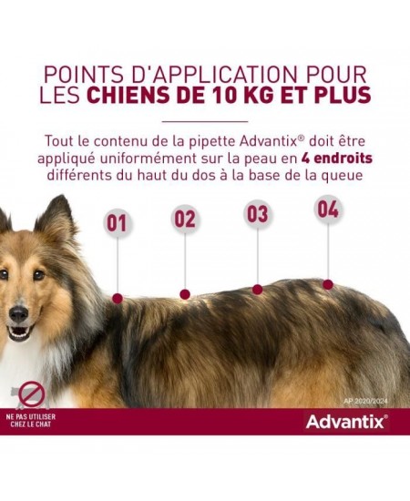 Advantix Chien Solution Antiparasitaire Grande Race 25 a 40kg 4 pipettes