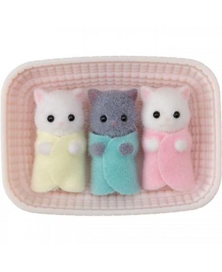 SYLVANIAN FAMILIES - Triplés chat persan - Mini-univers - Rose - Pour enfant - 3 ans et plus