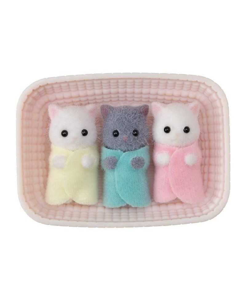 SYLVANIAN FAMILIES - Triplés chat persan - Mini-univers - Rose - Pour enfant - 3 ans et plus