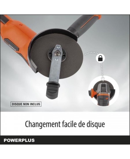 Meuleuse d'angle sans fil de 20V - Dual Power - POWDP35100 - Disque Abrasif Ø115mm - Compacte - sans batterie ni chargeur