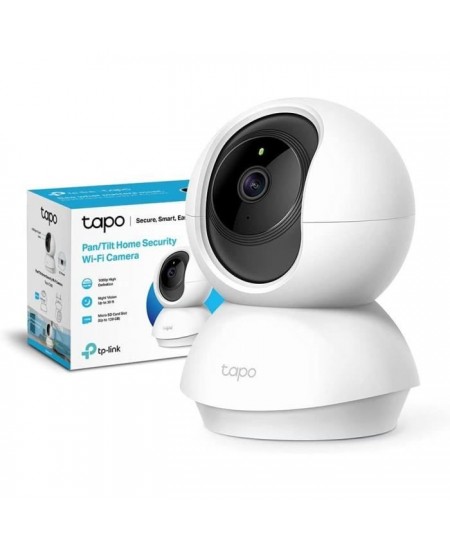 Caméra Surveillance WiFi - TP-Link Tapo C200 - 1080P avec 360° PTZ - Vision Nocturne Détection de Mouvement - pour bébé ou