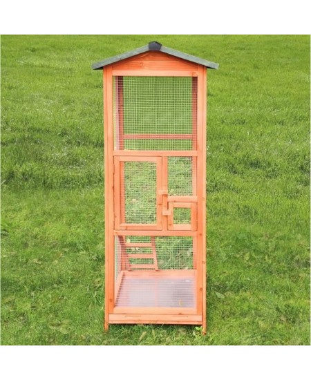 Voliere -Cage a oiseaux TITI - 65x65x165cm - Bois