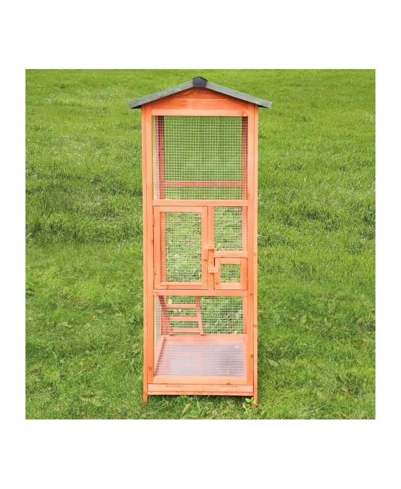 Voliere -Cage a oiseaux TITI - 65x65x165cm - Bois