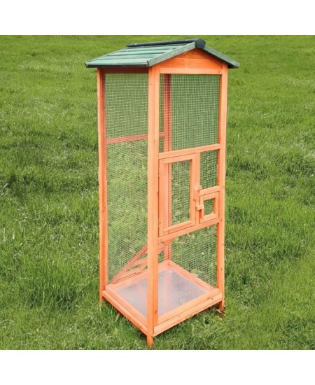 Voliere -Cage a oiseaux TITI - 65x65x165cm - Bois