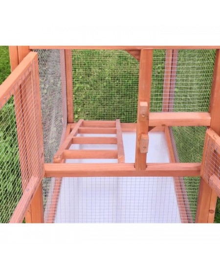 Voliere -Cage a oiseaux TITI - 65x65x165cm - Bois