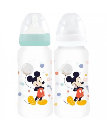 Lot de 2 biberons THERMOBABY MICKEY COOL - 360ml - Anti coliques - Débit 3 positions