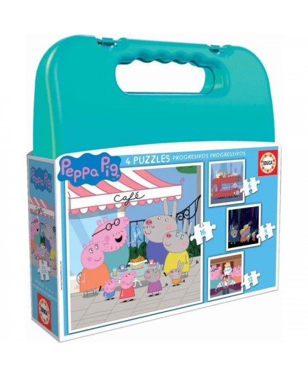 Puzzle Progressif Peppa Pig - Malette de 4 puzzles - 12 a 25 pieces - Educa