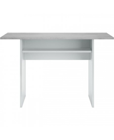 Table d'appoint extensible / console TAVOLO - Mélaminé gris béton - L 120 x P 35/70 x H 75/77 cm