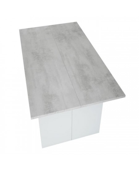 Table d'appoint extensible / console TAVOLO - Mélaminé gris béton - L 120 x P 35/70 x H 75/77 cm