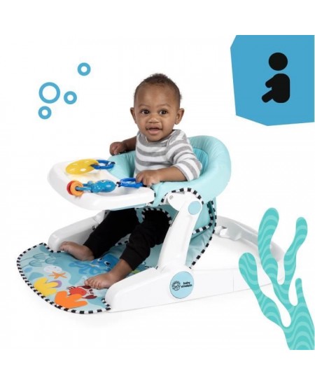 Siege au sol évolutif Ocean Explorers BABY EINSTEIN Sea of Support 2-en-1 avec jouets amovibles - Bleu/Blanc