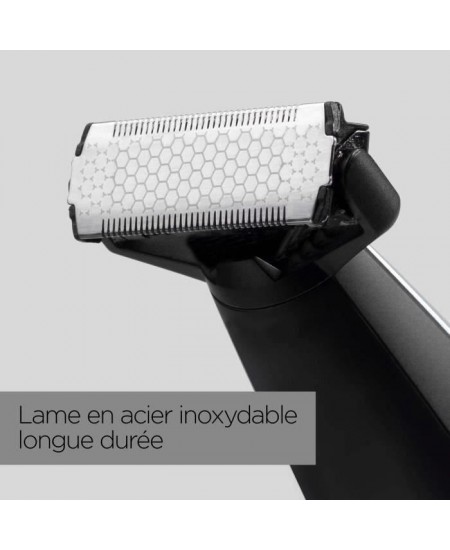 Tondeuse barbe hybride BABYLISS T880E - 100% étanche - autonomie 90min - Triple S - noir/gris