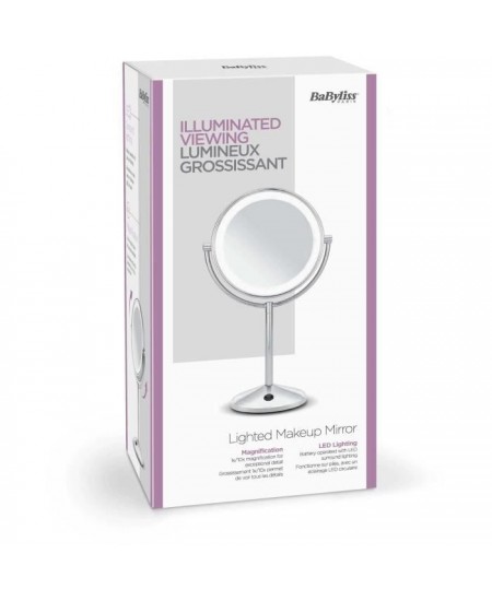 Miroir Lumineux Grossissant x10 - BaByliss Paris - 9436E - Double Face - Ampoules LED