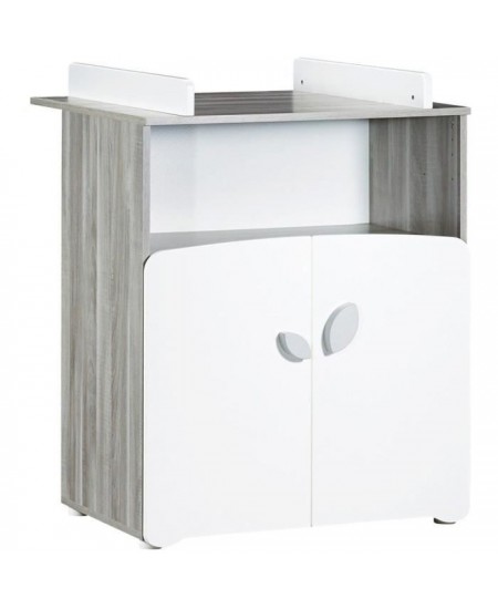 Chambre bébé duo Leaf: lit 120x60, commode a langer - Babyprice - Blanc