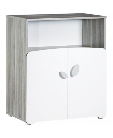 Chambre bébé trio Leaf: lit 120x60, commode a langer et armoire - Babyprice - Blanc