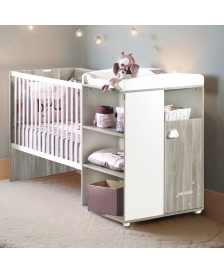 Lit Combiné - 120x60cm - Evolutif en 90x190cm - Babyprice Smile - Chene silex