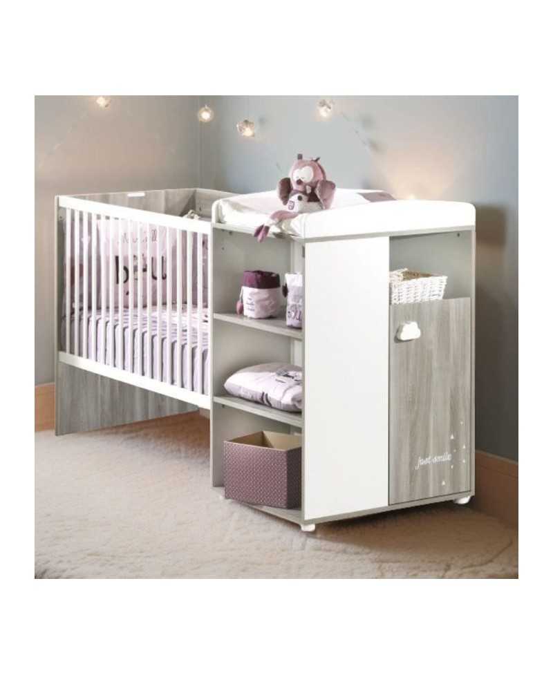 Lit Combiné - 120x60cm - Evolutif en 90x190cm - Babyprice Smile - Chene silex