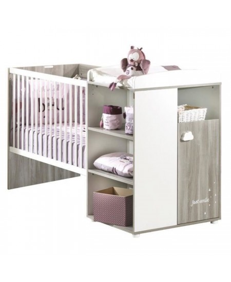 Lit Combiné - 120x60cm - Evolutif en 90x190cm - Babyprice Smile - Chene silex