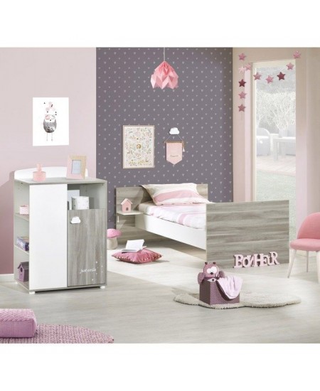 Lit Combiné - 120x60cm - Evolutif en 90x190cm - Babyprice Smile - Chene silex