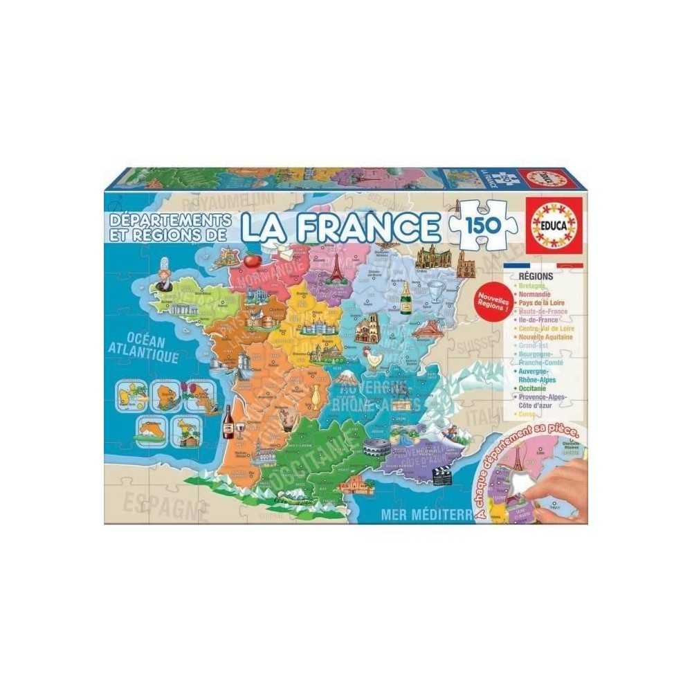 Puzzle éducatif de la France - EDUCA - 150 pieces - Pour enfants de 7