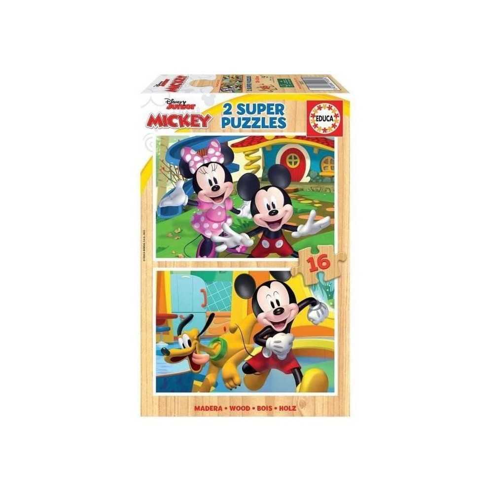 Puzzle en bois MICKEY & MINNIE - 2x16 pieces - Dessins animés et BD -