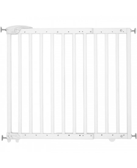 Badabulle Barriere de Sécurité Deco Pop - Barriere Extensible pour Ouverture de 63 a 106cm - Fixation Vis, Blanc