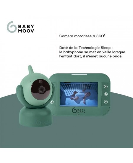 Babymoov Babyphone vidéo YOO Twist - Caméra motorisée avec vue a 360° - Technologie Sleep - Vision nocturne