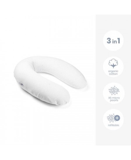 doomoo Coussin de maternité et d'allaitement Buddy - Confort optimal pour maman et bébé, Silver Dots