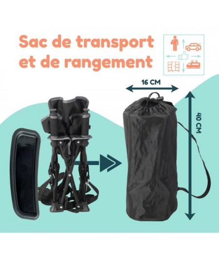 BAMBISOL - Rehausseur Bébé Nomade Evolutif en Chaise Enfant - Tablette Amovible, Pliage Rapide et Compact, Sac de Transport