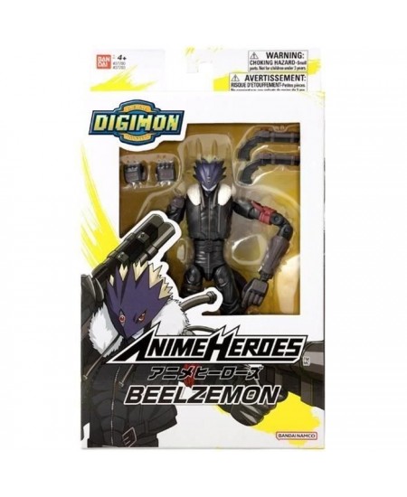 Figurine Anime Heroes Digimon Beelzemon 17 cm - BANDAI - Pistolets Berenjena - Enfant 4+ ans