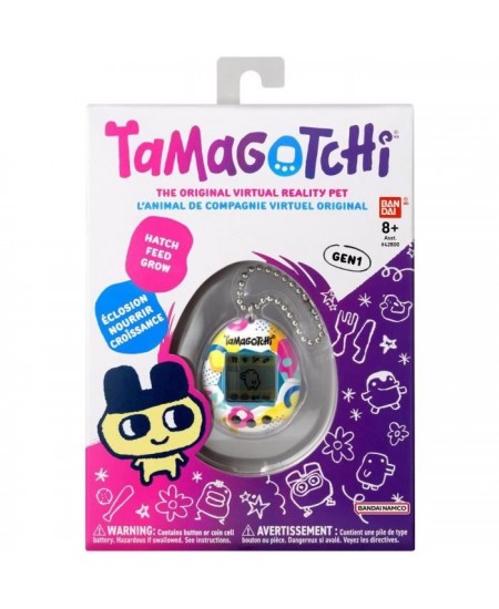 Tamagotchi - BANDAI - Tamagotchi original - Memphis Style - animal électronique virtuel avec écran couleur, 3 boutons et jeux