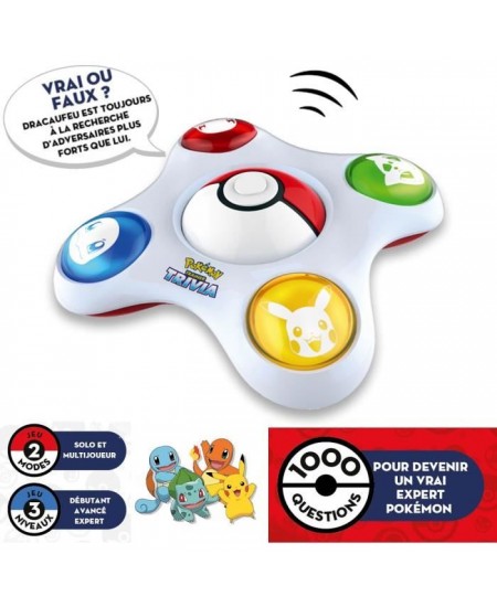 Bandai - Pokémon - Dresseur Quiz - Quiz connaissances 100% Pokémon - Jeu électronique interactif - parle français