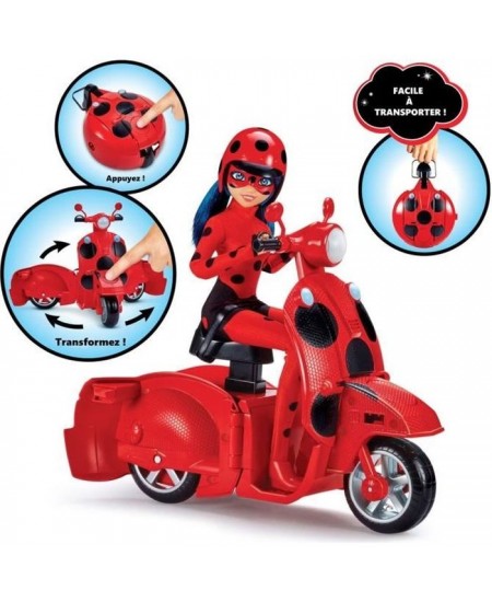 Scooter Miraculous Switch'n go + poupée articulée Ladybug Lucky Charm BANDAI 26 cm - P50668