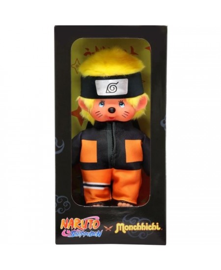 Bandai - Monchhichi - Peluche Monchhichi Naruto Shippuden - Peluche toute douce 20 cm pour enfants et adultes - SE241088