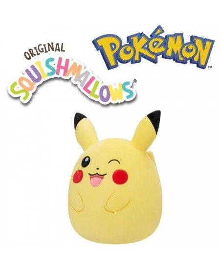 Peluche - BANDAI - Pokémon - Squishmallows 50 cm - Pikachu - Grande peluche ultra-douce - Licence officielle Pokémon