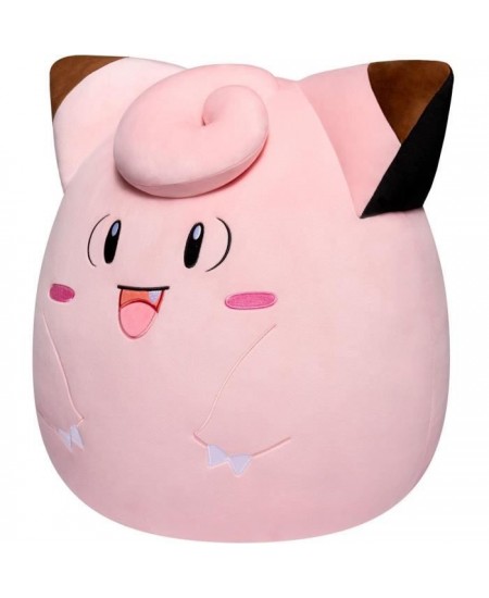 Peluche - BANDAI - Pokémon - Squishmallows 50 cm - Mélofée (Clefairy) - Grande peluche ultra-douce - Licence officielle Poké