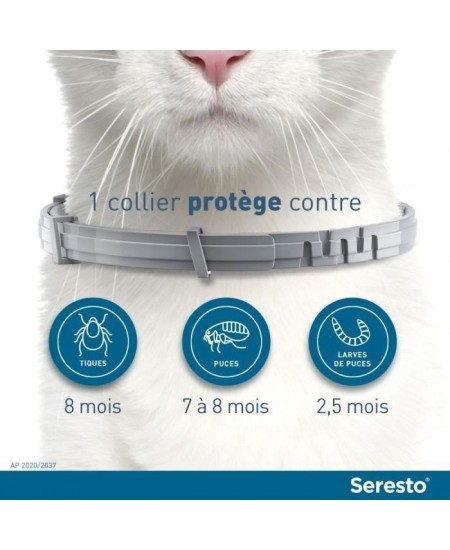 SERESTO Chat Collier Anti-Puces et Anti-Tiques - Protection 7a 8 mois