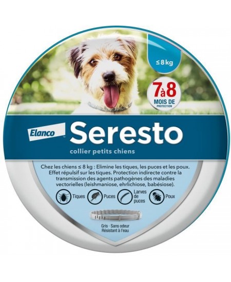 SERESTO Chien Collier Anti-Puces et Anti-Tiques -8kg 1 unité