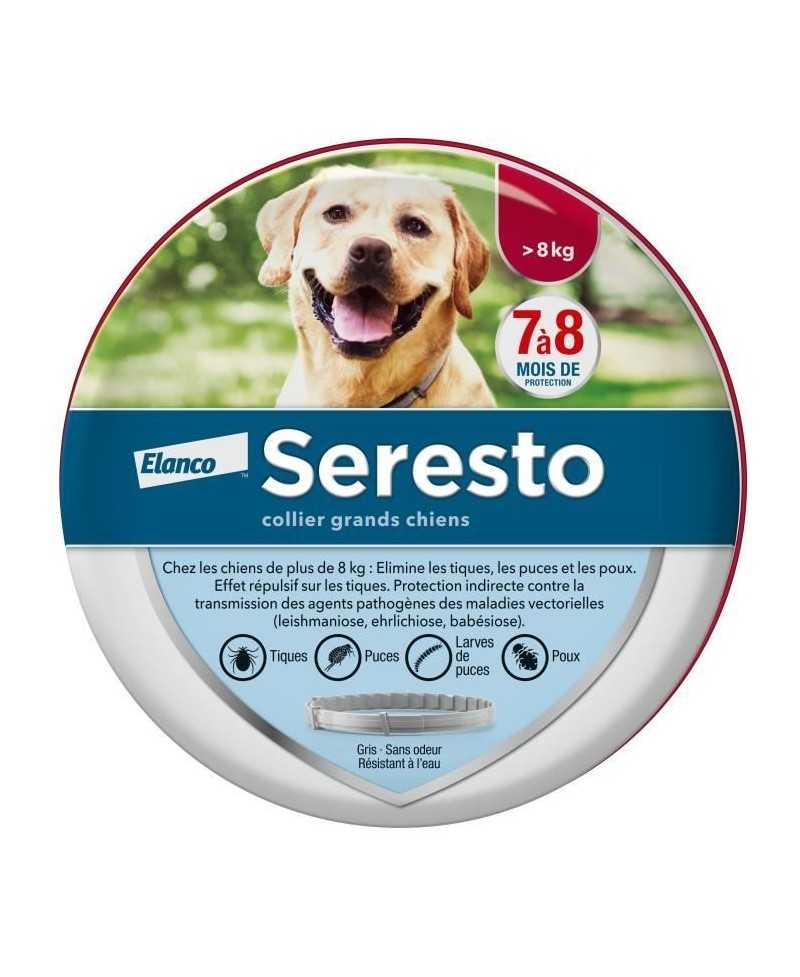 SERESTO Chien Collier Anti-Puces et Anti-Tiques +8kg 1 unité