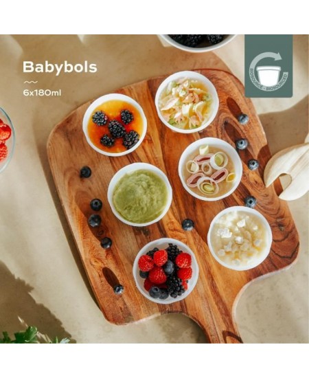 Babymoov Pots de conservation Babybols Biosourcés - Lot de 6x180ml