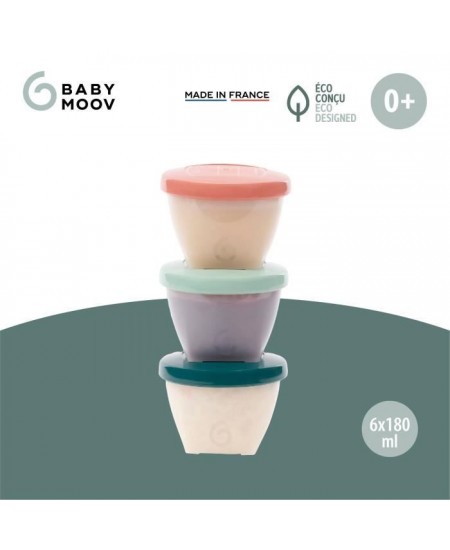 Babymoov Pots de conservation Babybols Biosourcés - Lot de 6x180ml