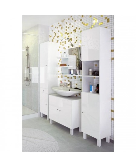 CORAIL Colonne de salle de bain L 30 cm - Blanc brillant