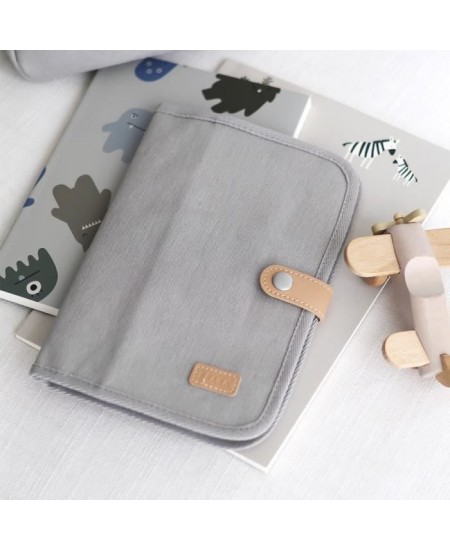 BEABA, Protege carnet de santé canvas gris perle