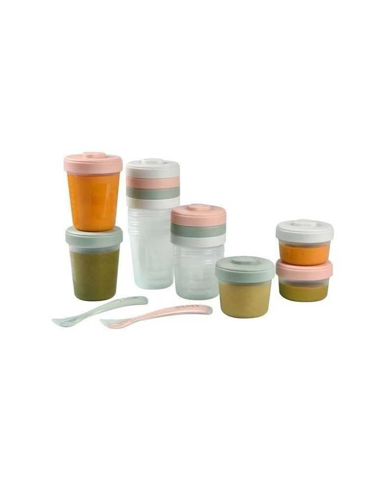 Pack 1er repas BEABA - Portions clip de conservation - Eucalyptus - 12 portions et 2 cuilleres