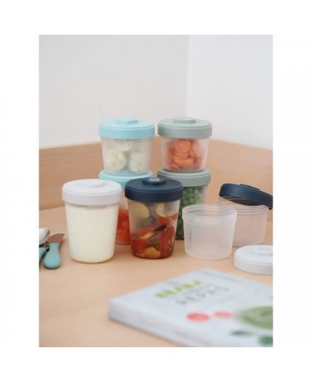 Pack 1er repas BEABA - Portions clip de conservation - Eucalyptus - 12 portions et 2 cuilleres