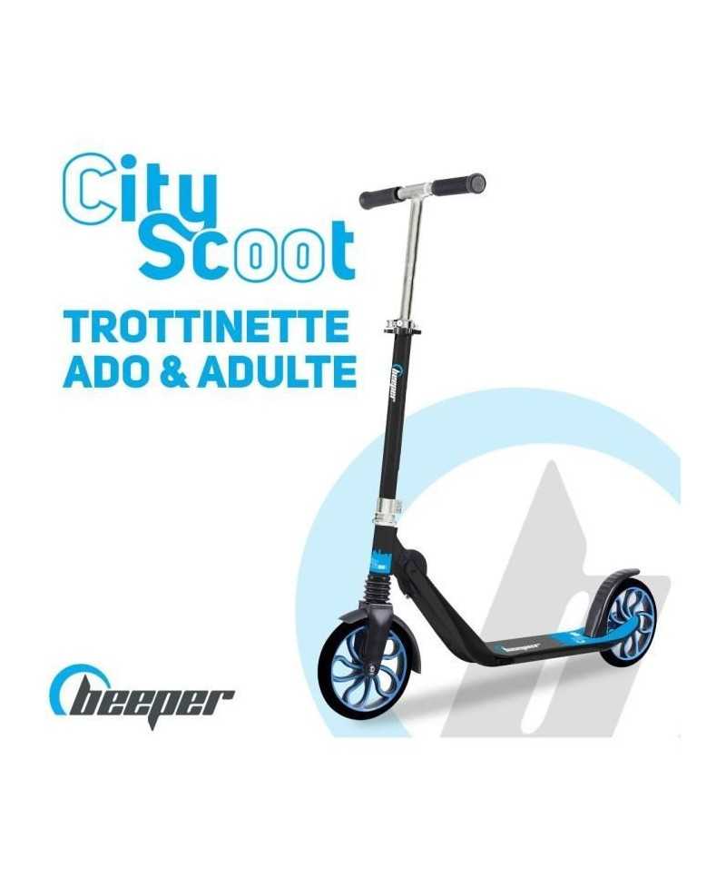 Trottinette mécanique - Beeper City Scoot - Roues 8'' - Suspension avant - Cadre Noir - Avec frein guidon