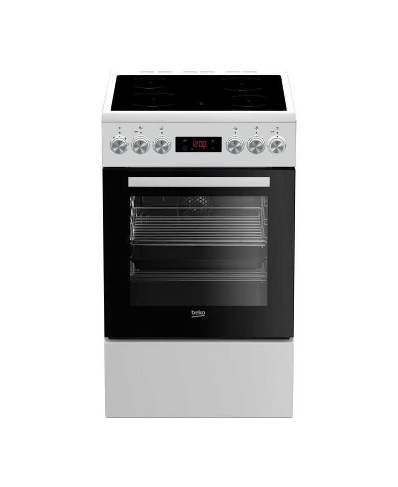 Cuisiniere vitrocéramique - BEKO - FSE57302GWC - 4 feux - 50cm