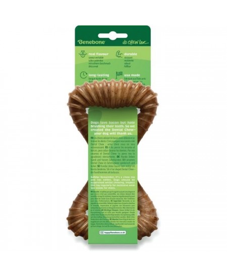 Benebone - Jouet a mâcher dentaire pour chien adulte, Taille M, saveur bacon