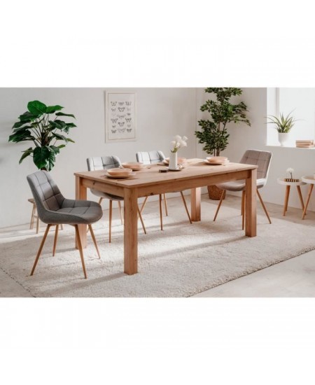 Table a manger extensible 6-10 personnes - Rectangulaire - MDF - Industriel - Bergen - L 160-200 x P 75 x H 90 cm