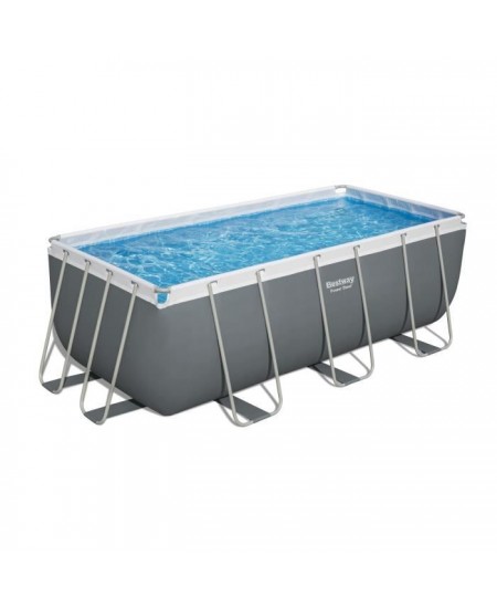 BESTWAY Piscine hors sol Power Steel™ 412 x 201 x 122 cm, filtre a cartouche, échelle, diffuseur Chemconnect™