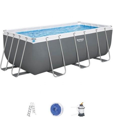 Piscine hors sol Power Steel™ 412 x 201 x 122cm, filtre a sable, échelle, diffuseur Chemconnect™